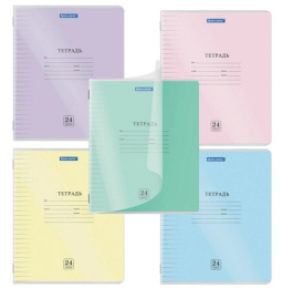 Тетрадь  24 листа линейка Brauberg Smart Cover, пластиковая обложка, ассорти 405037