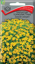 Бархатцы тонколистные (Тагетес) Золотой самоцвет 0,1г цветной пакет Поиск