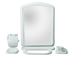 Набор для ванной комнаты с зеркалом Алиса 7 предметов белый Comfort life
 101-105-07-01